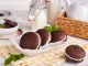 Whoopie pies. Chocolate sandwich cookies with cream filling. Delicious American homemade cakes.