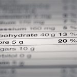 47053860 - shallow depth of field image of nutrition facts fiber information we can find on a grocery store product.