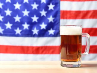inst blurred American flag. alcohol use in the USA