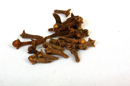 Cloves on a white background.