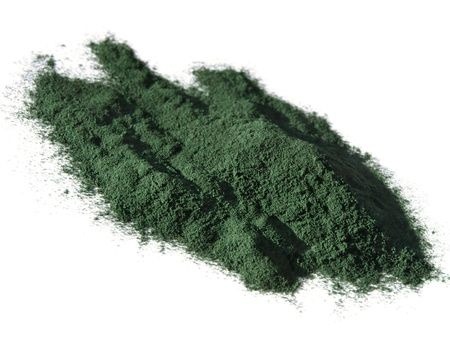 Spirulina powder which is a natural blue-green colour for food.