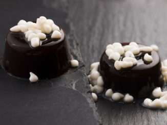Chocolate with milk drops.