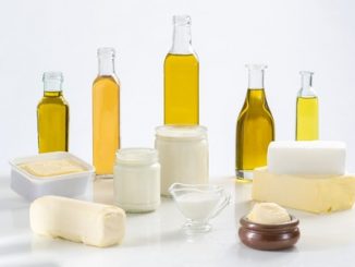 Culinary variety of fats on white background. Stability of edible oils is a key necessity where ever they are used.