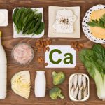 A display of various foods which all contain calcium as a mineral.