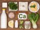 A display of various foods which all contain calcium as a mineral.