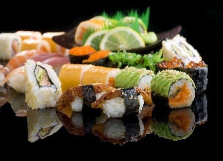 A wide range of sushi products.