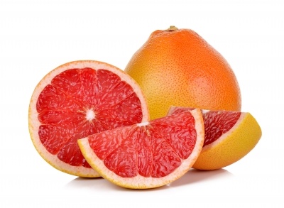 Grapefruit - a blood grapefruit with some pink-red segments