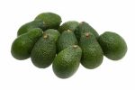 Whole avocados on a white background. A good source of manganese.