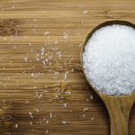 Close up of monosodium glutamate (msg), a flavor enhancer in many Asian foods and one of the main causes of the umami and kokumi flavour sensation.