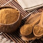 Coconut palm sugar in a bowl
