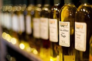 Olive oil in bottles