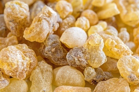 Crystals of the gum resin of frankincense.