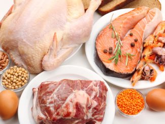 Food high in protein close-up. Excess of protein in the diet causes long term medical issues.