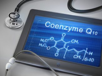 34892565 - coenzyme q10 words display on tablet over table