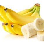 Potassium reduces risk of heart attack and stroke. Bananas isolated on white background.