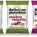 Five full frontal views of the Zeina nut range each with their own seasoning.