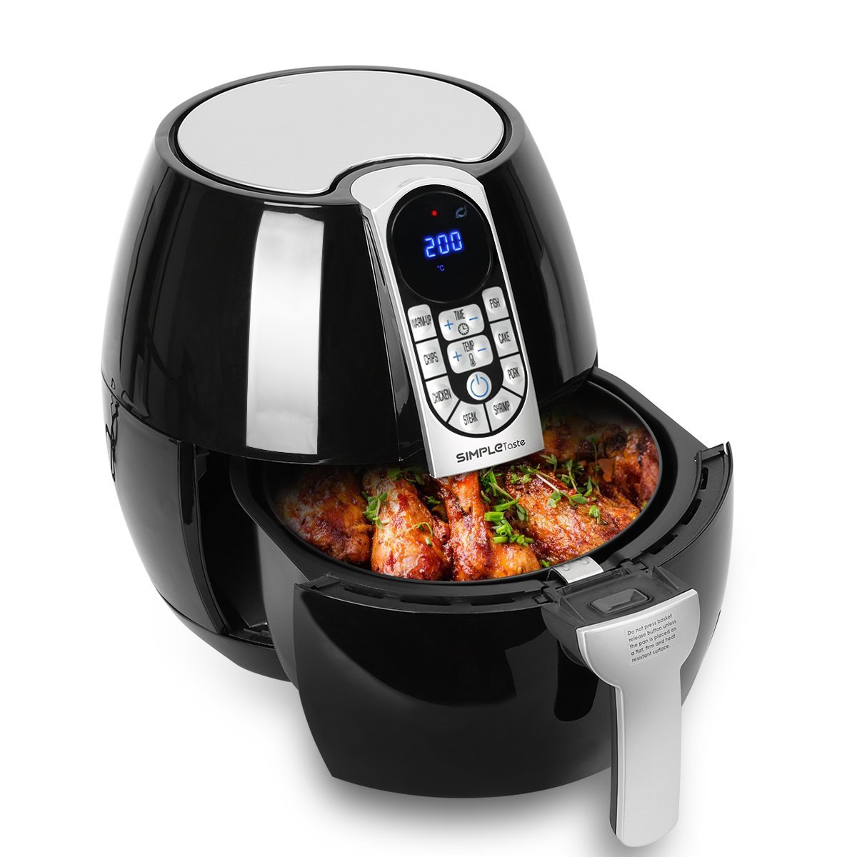 SimpleTaste Healthy Air Fryer, 1500 Watt, 3.5 Litre, Rapid Air Circulation Technology, Smart Programs with Automatic and Manual Timer & Temperature Controls