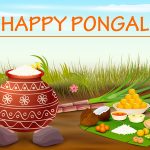 Vector illustration of Happy Pongal celebration background