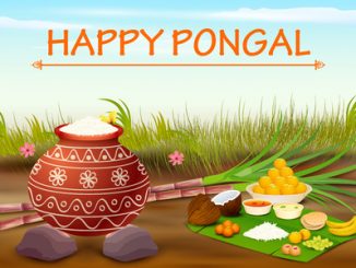 Vector illustration of Happy Pongal celebration background