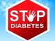 Stop sign saying stop diabetes against a blue sky. A target for DPP-IV inhibition.