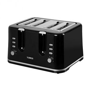 Tower T20010 Essentials 4-Slice Toaster, Black