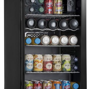 Subcold Super85 LED - Under-Counter Fridge | 85L Beer, Wine and Drinks Fridge | LED Light + Lock and Key | Low Energy A+ (Black) [Energy Class A+]