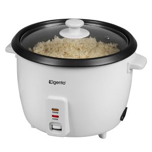Elgento E19013 Rice Cooker, 0.6 Litre Cooked Rice Capacity, White, 1.5 Litre