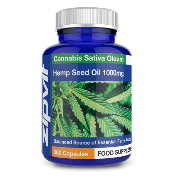 Hemp Oil 1000mg Supplement, 360 Softgel Capsules of Hemp Seed Oil. 12 Months Supply.