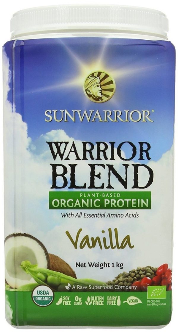 Sunwarrior Warrior Blend Plant Based Raw Vegan Protein Powder, Vanilla, 1kg