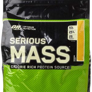 Optimum Nutrition Serious Mass Weight Gainer Whey Protein Powder with Vitamins, Creatine and Glutamine. Protein Shakes by ON - Banana, 16 Servings, 5.44kg
