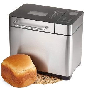 Andrew James Bread Maker Fresh Bake Digital Breadmaker with 17 Functions Including Gluten Free & Sourdough | Compact Machine with Automatic Ingredients Dispenser Delay Timer & Keep Warm Plus Recipes