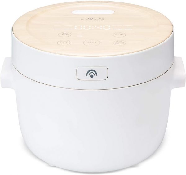 Yum Asia Fuji Rice Cooker with Induction Heating (IH) and Shinsei Ceramic Bowl (4 cups, 0.7 litre) 5 Rice Cooking Functions, 4 Multicooker Functions, Hidden LED Display, 220-240V UK/EU (White)