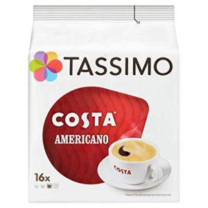 Tassimo Costa Americano Coffee Pods (Case of 5, Total 80 pods, 80 servings). Coffee pod.