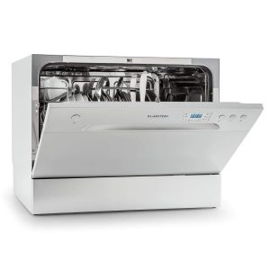 Klarstein Amazonia 6 Table Dishwasher • Class A+ • 1380 W • 6 Place Settings • 49 dB • Energy Efficient Design • Low Noise Level • Includes Cutlery Basket Extra Support and Aquastop • Door with Handle • Easy to Clean • Silver