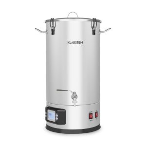 Klarstein Maischfest Mash Kettle • Mash Tank • 5 Pieces • 1500/3000W • 25 Litres • LCD Touch • Hygienic • Easy Cleaning • Even Temperature Distribution • Stainless Steel • Silver