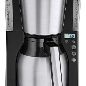 Melitta Look IV Therm Timer, 1011-16, Filter Coffee Machine with Insulated Jug, Timer Feature, Aroma Selector, Black/Brushed Steel