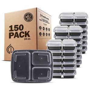 Freshware YH-3X150B Meal Prep Containers Childrens-Lunch-Boxes, 24 oz, 150-Pack New