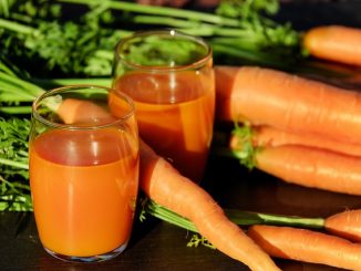 carrots and carrot juice as a source of carotenes.