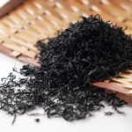 Close up of dried hijiki seaweed in a colander