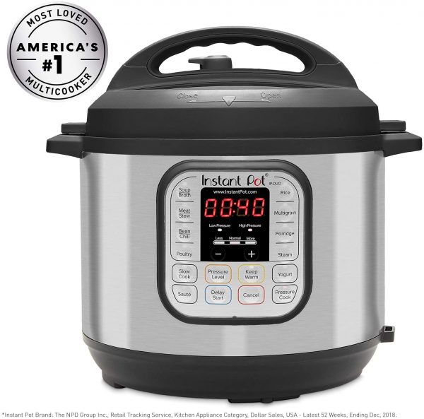 Instant Pot 80 Duo 8L / 8Q Electric Multi Function Cooker, Stainless Steel, 1200 W, 8 liters