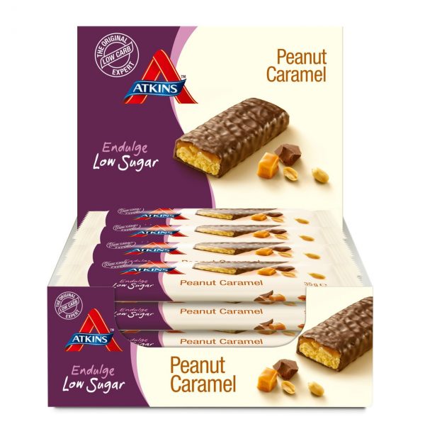 Atkins Endulge Peanut Caramel Low Carb and Sugar Snack Bar, 35 g Pack of 15