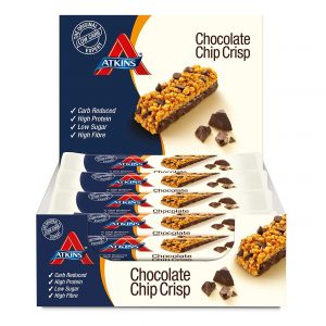 Atkins Chocolate Chip Crisp, Low Carb, High Protein Snack Bar, 15 x 30g