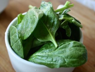 Spinach in a bowl. A good source of magnesium.