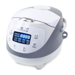 Yum Asia Panda Mini Rice Cooker With Ceramic Bowl and Advanced Micom Fuzzy Logic (YUM-EN06) 4 Rice Cooking Functions, 4 Multicooker functions, Motouch LED display (0.63 Litre) 220-240v UK/Europe Power