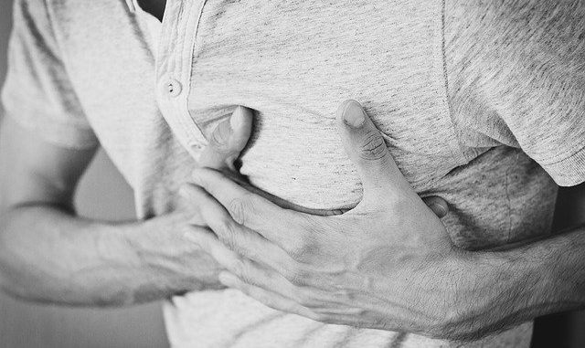 Chest pain as a symptom of a heart attack of a hreat attack