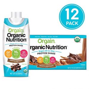 Orgain Organic Vegan Plant Based Nutritional Shake, Smooth Chocolate - Meal Replacement, 16g Protein, 21 Vitamins & Minerals,