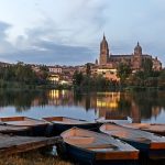 Salamanca at twilight from across the river Douro.