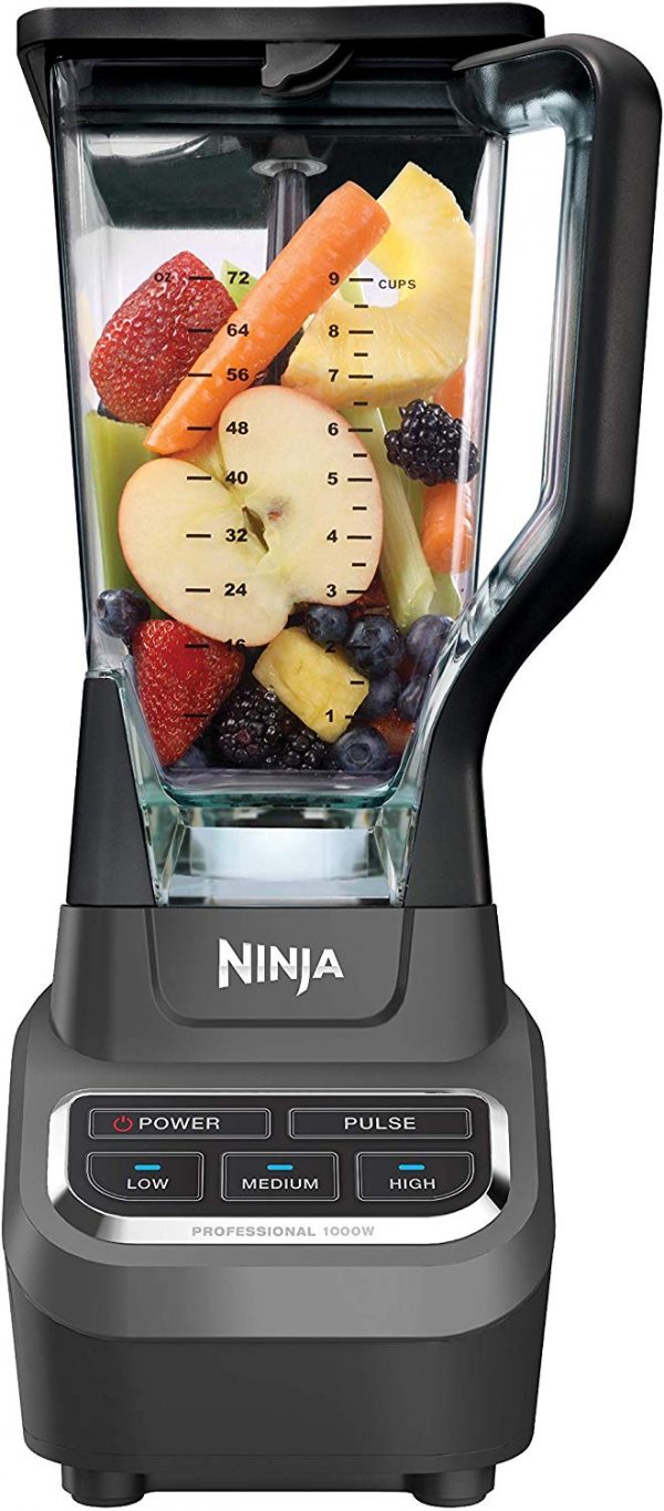 Ninja Professional 72oz Countertop Blender with 1000-Watt Base and Total Crushing Technology for Smoothies, Ice and Frozen Fruit (BL610), Black