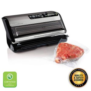 FoodSaver FM5200 2-in-1 Automatic Vacuum Sealer Machine with Express Bag Maker | Safety Certified | Silver