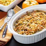 Green bean casserole. Green beans casserole, traditional side dish for Thanksgiving